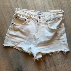 Abercrombie & Fitch White Cream Jean Shorts